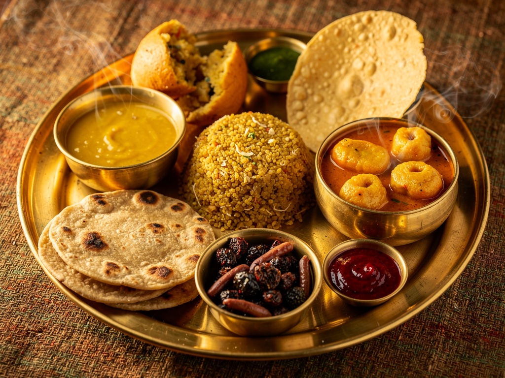 Traditional Rajasthani thali meal