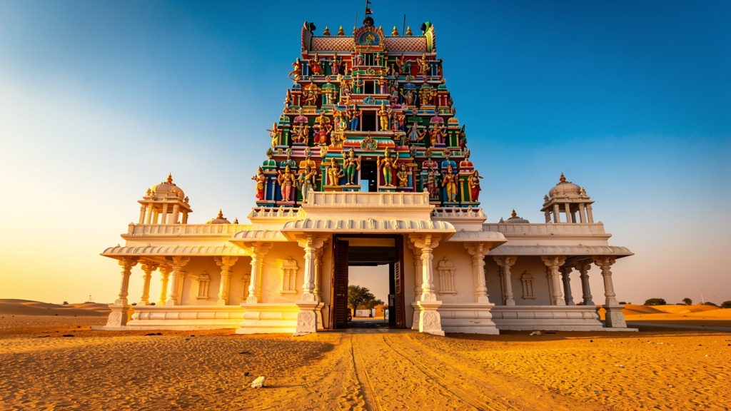 Tirupati Balaji Temple Sujangarh with desert landscape